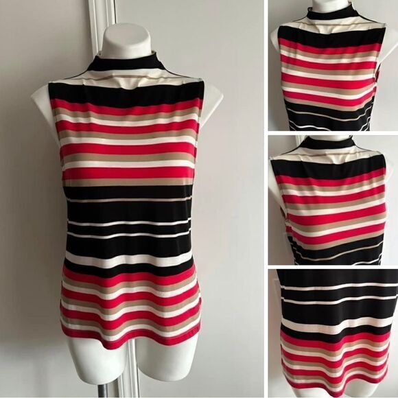 Stripped Tommy Hilfiger Short Sleeve Top, Size Medium - Picture 1 of 8